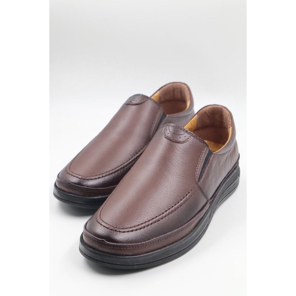 Мужские ультра удобные гелевые черные повседневные туфли для пап из натуральной кожи