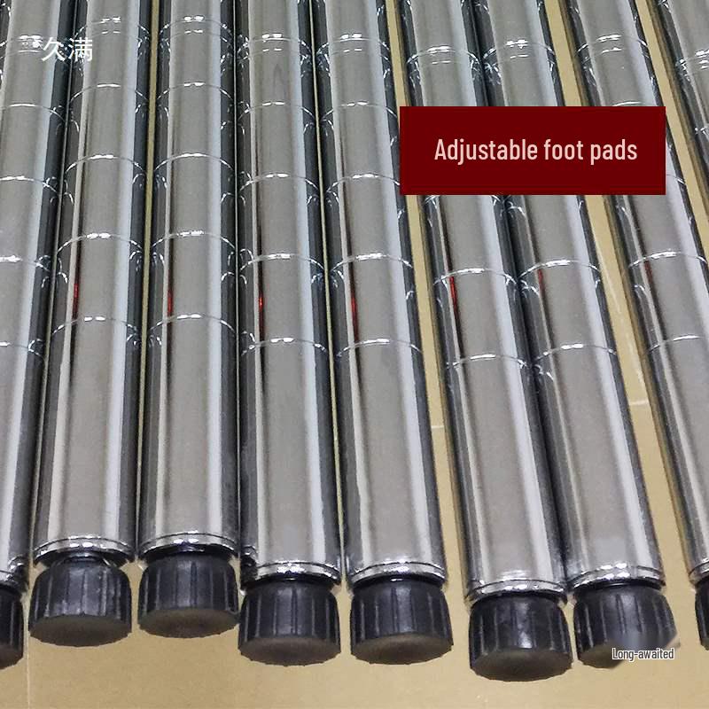 Chrome-Plated Bamboo Joint Mesh Shelf with Thickened Upright Tube, 25 Storage Shelves, 2mm Thick, Large Size