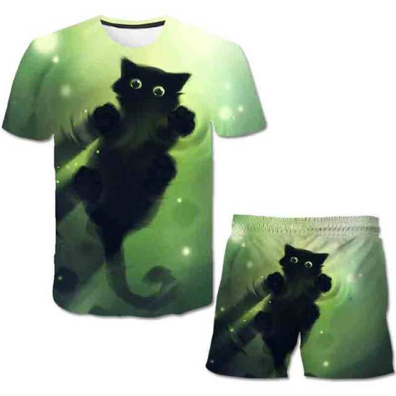 Комплект одежды для детей от 1 до 14 лет для мальчиков и девочек, модные топы с короткими рукавами, футболки и короткие штаны, детские летние костюмы, наряды