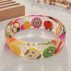 Hand Ring Cartoon Fruit Acrylic Bangle Exaggerated Wide Bracelet  Jewelry Accessories