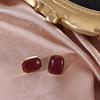 Ретро Жемчужные Пусеты Элегантные Барочные Серьги-пусеты Винно-красные Геометрические Серьги Девушка