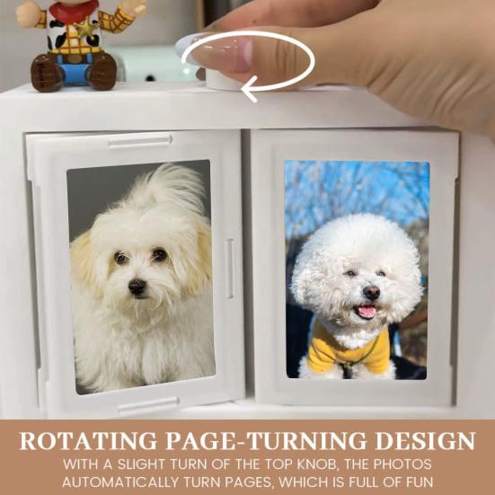 Вращающийся держатель для фотографий, настольный перелистываемый фотоальбом, держатель на 12 карточек, вращающиеся и перелистываемые страницы, держатель для фотографий, подарок на день рождения для друзей и семьи