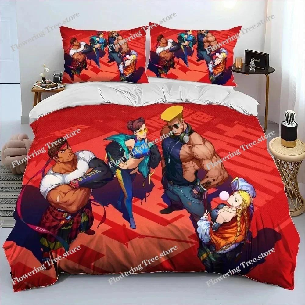 Постельный комплект Street Fighter Retro Game Gamer, пододеяльник, постельный комплект, покрывало, наволочка