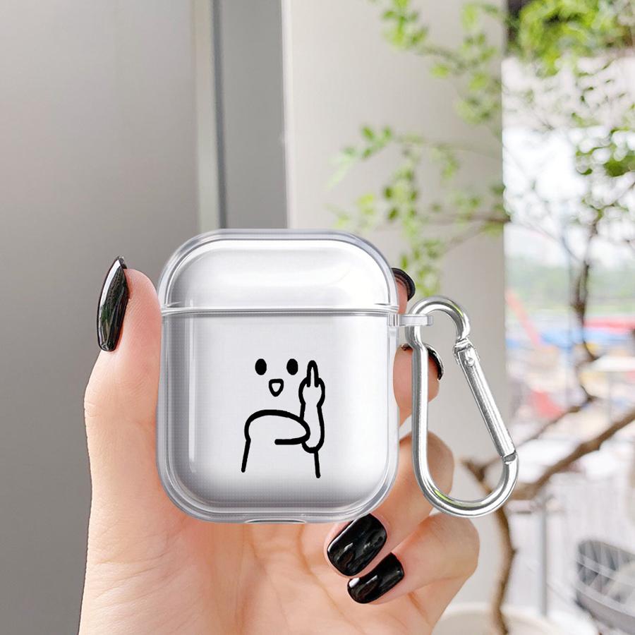 Милый чехол с фигурками и жестами для Airpods 4 Pro3 2 Pro2 3 Pro 1 Прозрачный чехол-крышка для наушников