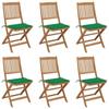 Day and Night - Day and Night Folding Garden Chairs 6 Units and Cushions Solid Acacia Wood