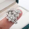 2024 New High Pear Shaped Branch Flower Zircon Ring for Women's Fashion Flower Diamond Big Ring Party Birthday Gift