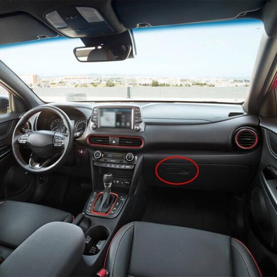 Для Hyundai Kona Encino 2018-2023 Накладка на ручку ящика для хранения на стороне второго пилота из углеродного волокна