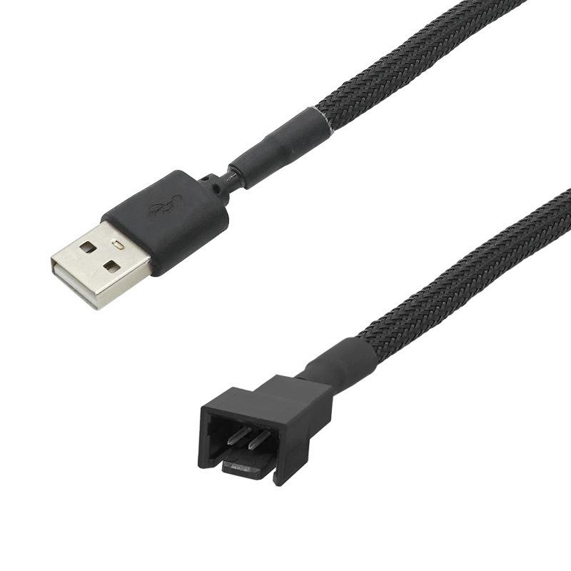 5V USB to 3 PIN Cable Convert Adapter for CPU Fan Cable for Computer PC Case CPU Power Supply Extend Line 30cm with Switch Cord