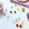 Japanese Style Creative Milk Dessert Teddy Bear Spoon Colorful Transparent Glass Spoon Cute Long Handled Coffee Stirring Spoon