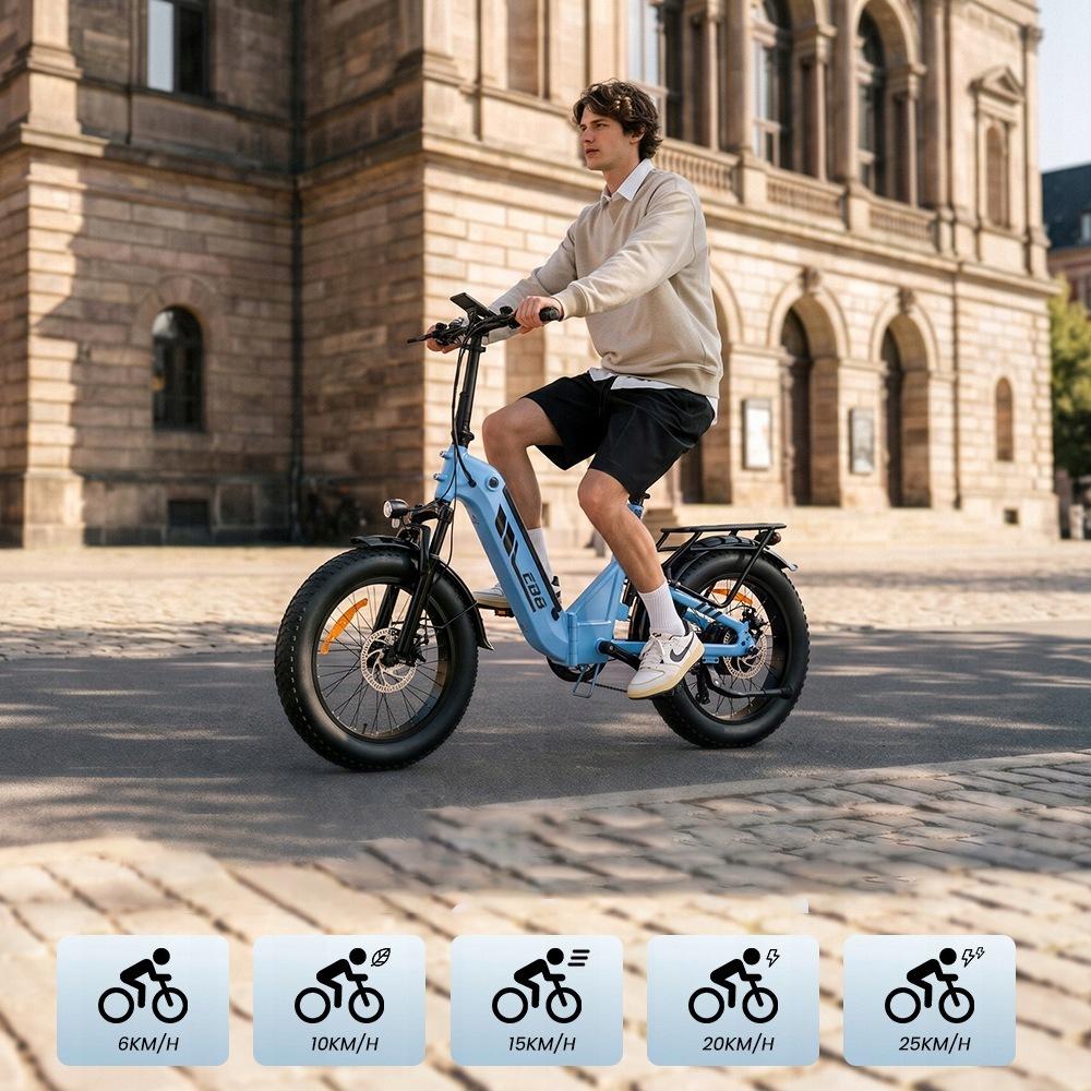 AGILERIDE 20" Electric Bike EB8-B 48V 15Ah 250W – 144 km Range, 25 km/h – with App and LCD