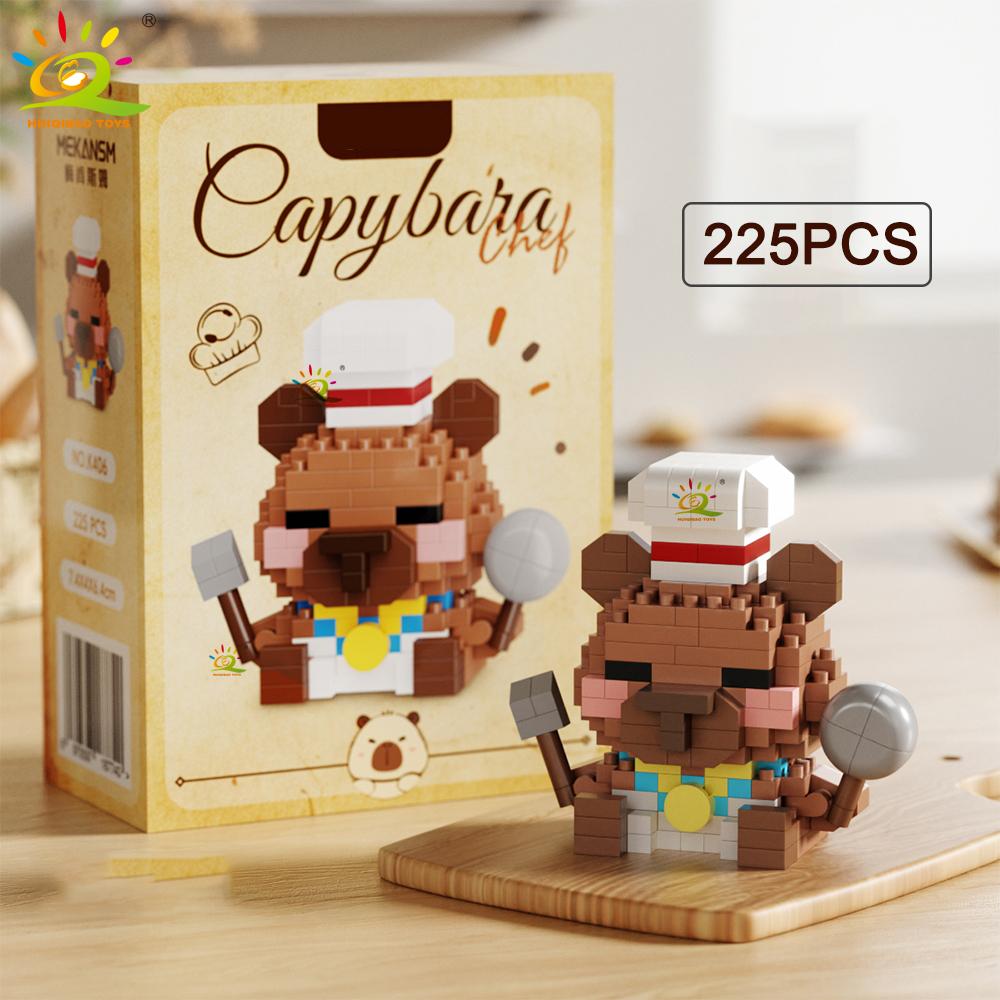 MOC Капибара Морская свинка Животное Микро Строительный Блок Мини Алмазная Модель Свинка Кирпичная Игрушка для Детей Настольный Декор.