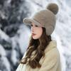 Флисовая вязаная сумка для ушей, теплая шапка с козырьком, женская осенне-зимняя ветрозащитная плюшевая бейсболка
