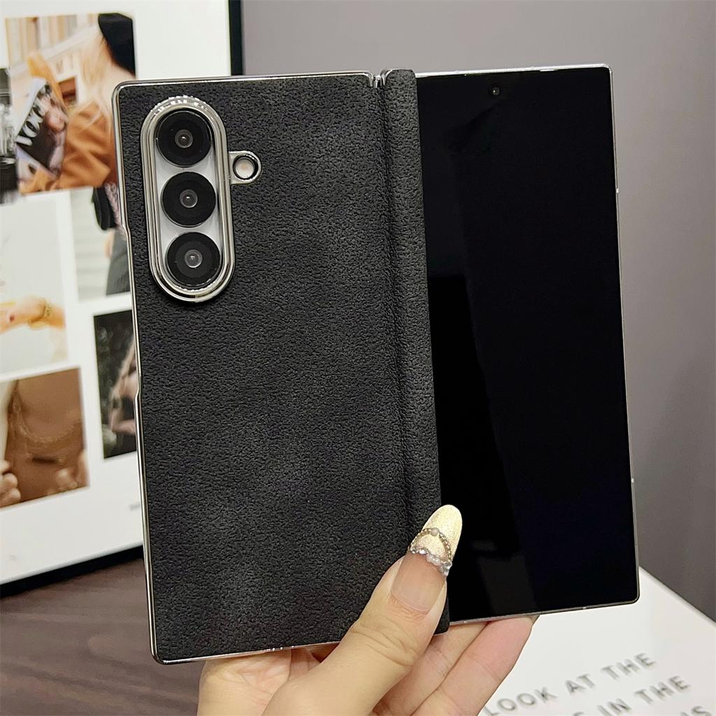 Ретро Матовый Кожаный Магнитный Чехол-Книжка с Покрытием на Петле для Samsung Galaxy Z Fold 7 6 5 4 для Беспроводной Зарядки Magsafe