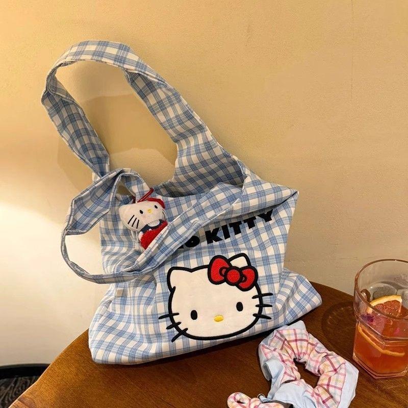 Новая милая холщовая сумка с котенком, портативная наплечная сумка-мессенджер, летняя для поездок на работу, большая вместимость, новая сумка-портфель