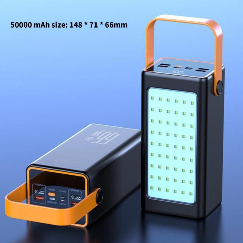 Outdoor Camping Lamp and Mobile Power Adapter 66W for Simultaneous Charging of 5 Devices with Long Battery Service
