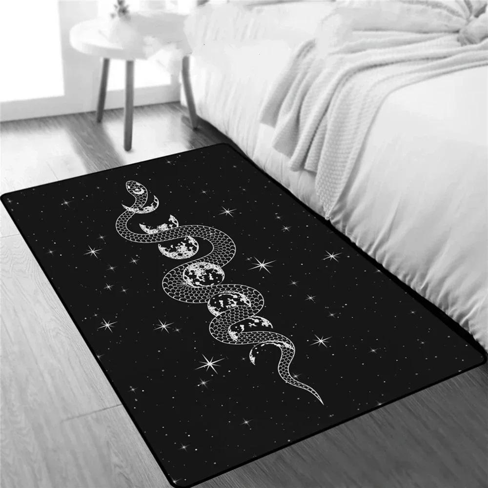 Snake Animal Pattern Rugs Serpent Pattern Rugs Classic Gothic Rug Non Slip Washable Floor Carpet for Living Room Bedroom