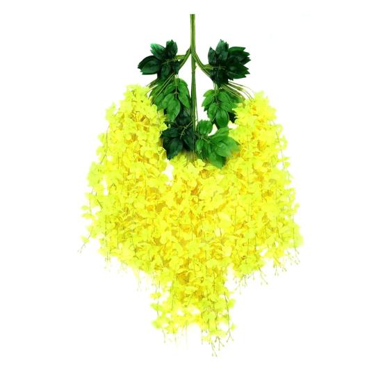 12 шт. искусственных цветов глицинии, устойчивых к ультрафиолетовому излучению, искусственные цветы глицинии, подвесные искусственные цветы, виноградная лоза для патио, вечеринки, украшения для дома и интерьера