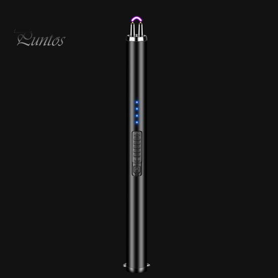 USB Rechargeable Electric Long Kitchen Ignition Stick Hanging Buckle Design Stove Windproof LED Flameless Pulse Igniter