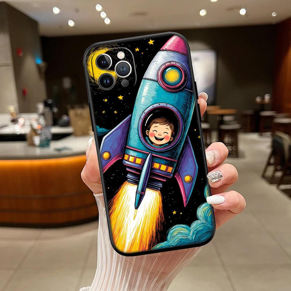 RA4 Astronaut Space Moon Alien New High-End Shell Phone Case for Redmi Note 10 11 12 Pro Max 10S 10C 10T 11A 11S 12S 12C