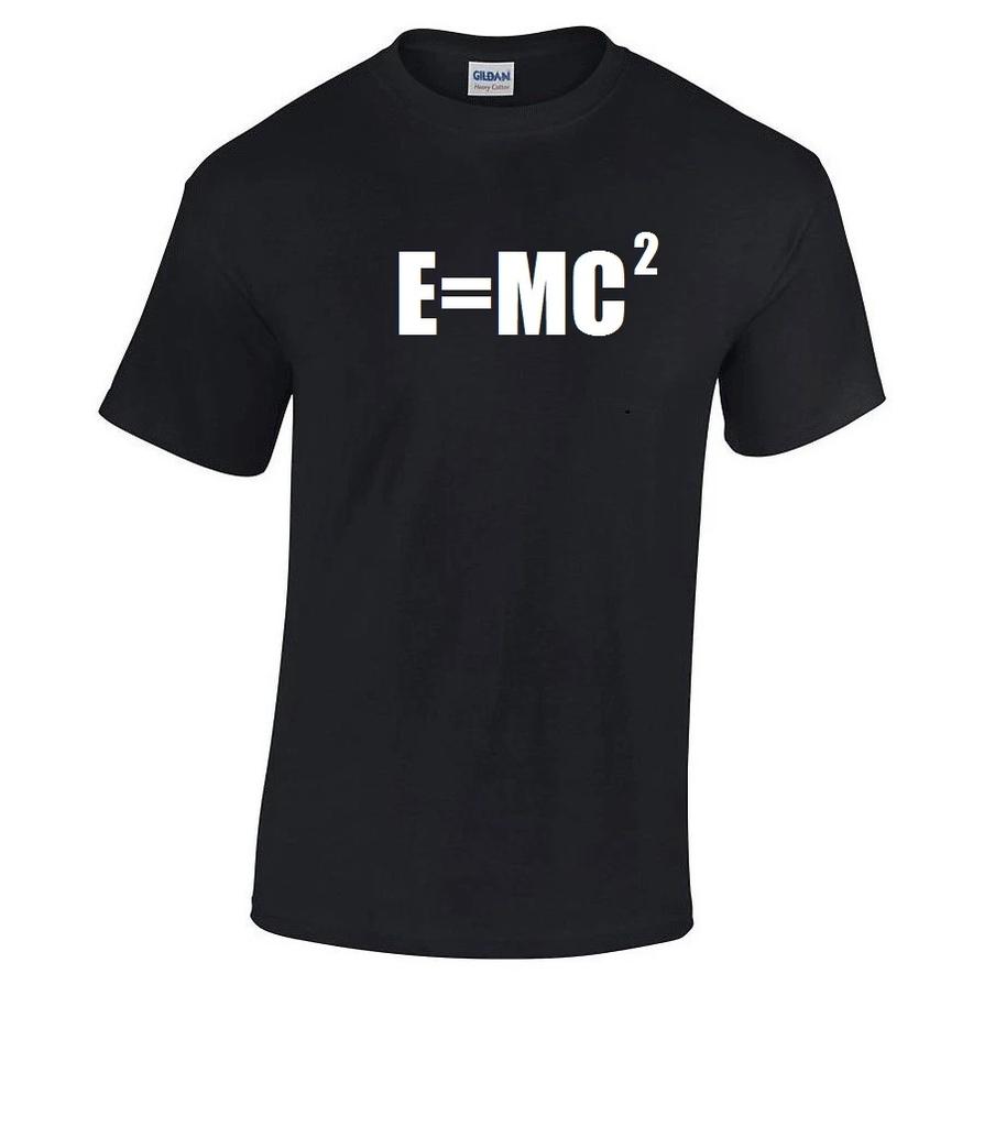 E = MC2 Хлопковая Футболка Футболка Физика Наука Эйнштейн Математик Гик S - 5XL Подарок