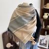 Winter Plaid Scarf Design Women Cashmere Pashmina Warm Shawl Lady Wrap Tassel Scarves Knitted Men Foulard Thick Blanket