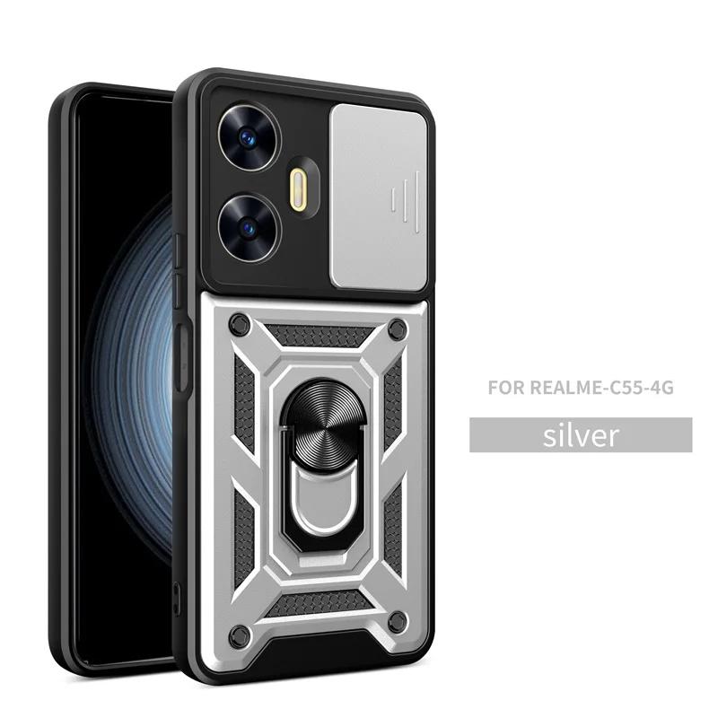 Для OPPO Realme C55 C53 амортизирующий бронированный автомобильный держатель на 360 градусов чехол для телефона Realme 11 10 Pro Plus 5G защита объектива камеры