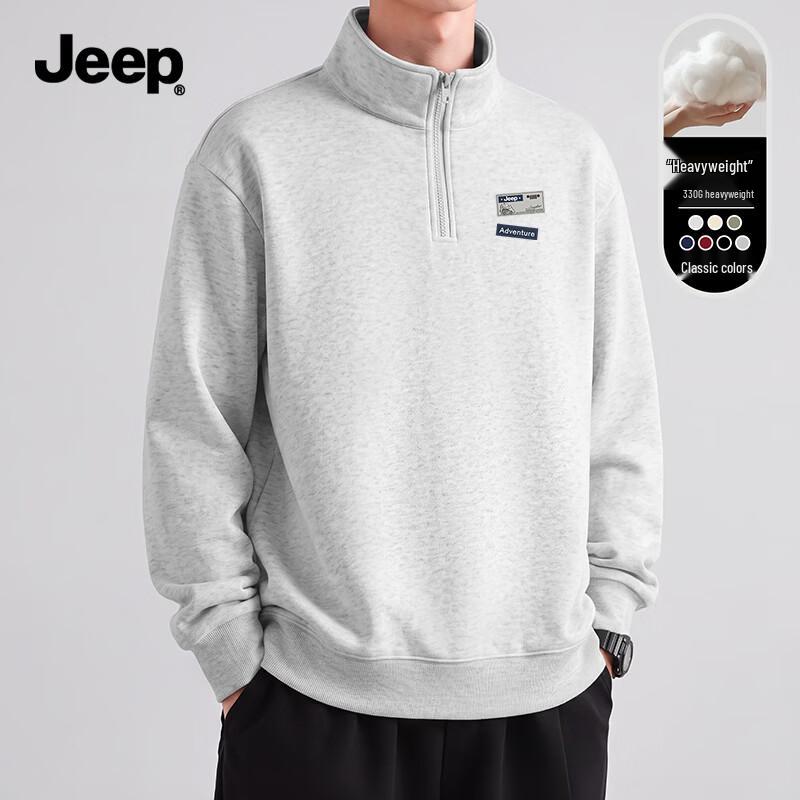 Мужская повседневная свободная толстовка JEEP с воротником-стойкой и молнией на половину