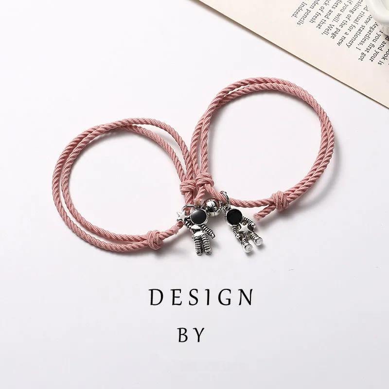 iF ME 2pcs/set Astronaut Multilayer Adjustable Couple Bracelet Simple Magnet Bracelets Jewelry Accessories Gift
