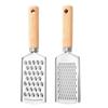 Stainless Steel Cheese Grater Handheld Wooden Handle Cheese Grater Flat Quickly Non-Slip Flat Cheese Grater