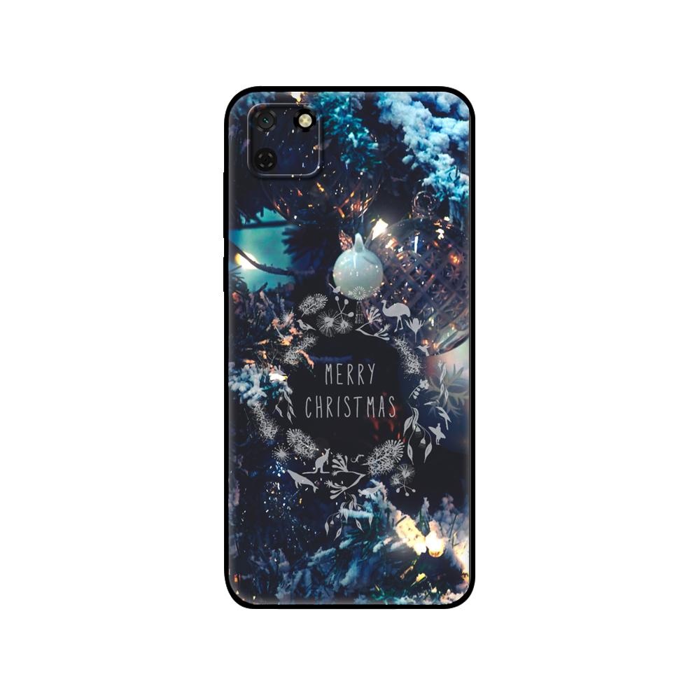 Черный ТПУ чехол для Huawei Y9S Y6S Y8S Y5P Y7P Y8P Чехол для Huawei Y5 lite Prime 2018 Y6 2019 Чехол Рождественский подарок Санта
