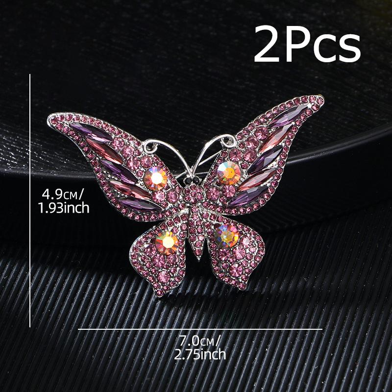 Ретро Подарки Брошь-цветок на грудь в виде бабочки Светская жизнь Инкрустированные бриллиантами Красочные тканевые аксессуары Модная элегантность 1 шт.