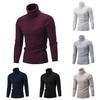 Casual Men Autumn Solid Color Turtle Neck Ribbed Twist Sweater Bottoming Shirt