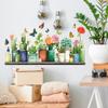Креативные суккулентные цветы и зеленые растения в горшках и бабочки наклейки для декора стен кабинета и ванной комнаты