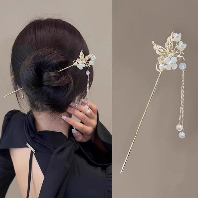 Древние палочки для волос, старинные китайские женские палочки для волос, женские жемчужные украшения, палочки для волос, головной убор ханьфу, шпильки, аксессуары