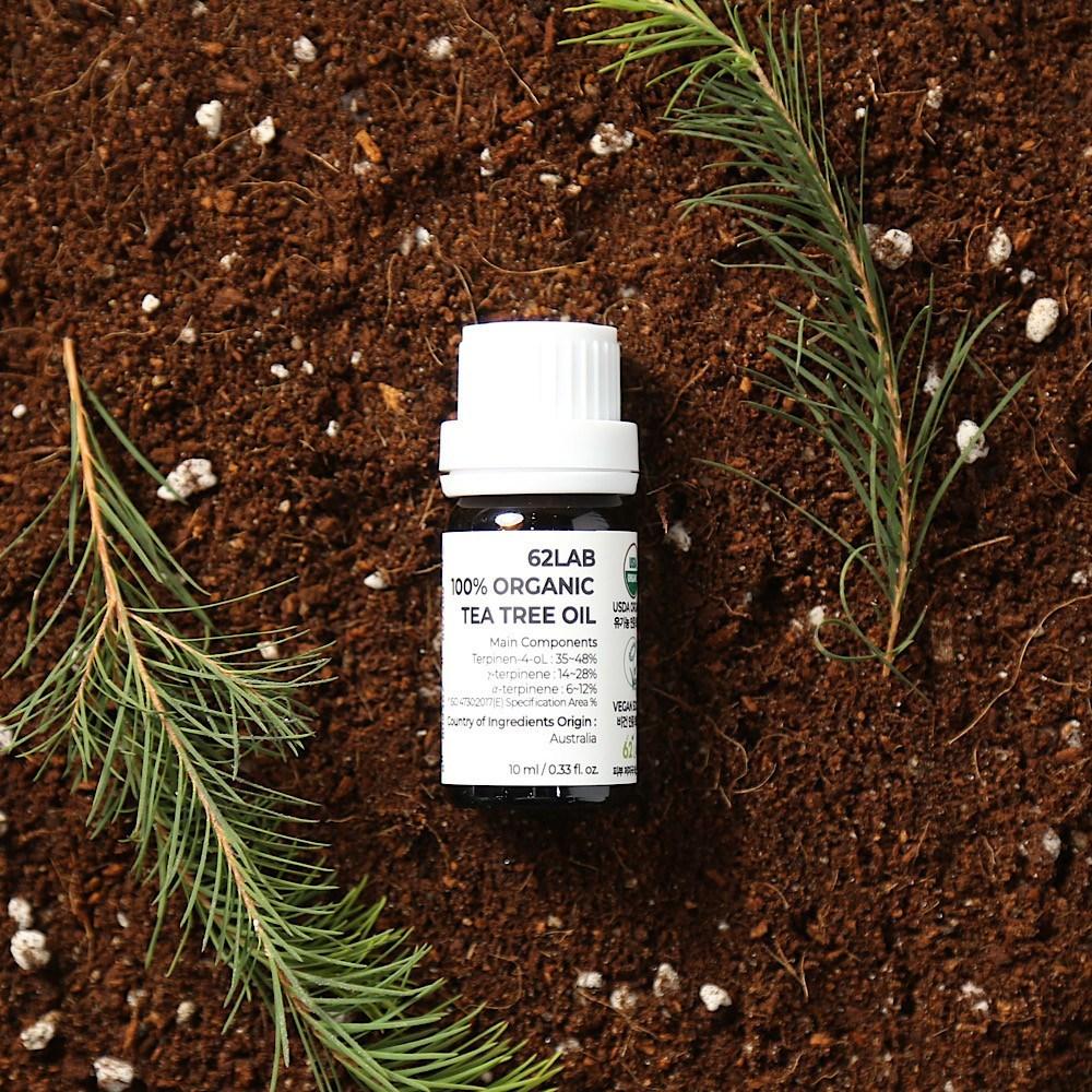 62 Labs Органическое масло чайного дерева USDA, веганское, для проблемных зон с акне, успокаивающий уход, 10 мл, 2 штуки