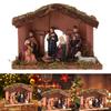 Christmas Nativity Scene Set Manger Ornament Religious Figures for Christmas Decoration