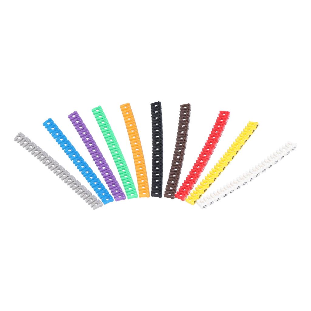 Накидные кабельные маркеры Водонепроницаемая трубка для идентификации кабеля Цветные 0?9 Номерная маркировочная трубка для провода