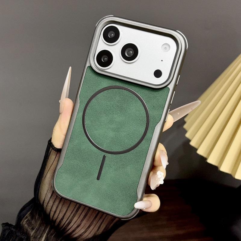 Новый роскошный чехол-броня с ощущением кожи для 17 Air 16 15 14 13 12 Pro Max с покрытием для беспроводной зарядки Magsafe