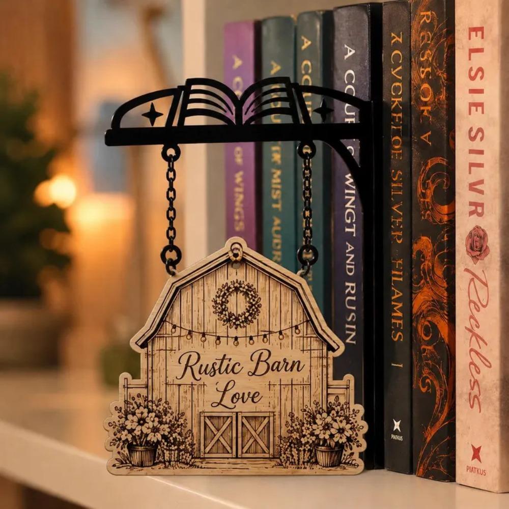 Wooden Tag Library Decor Holder Miniature Bookshelf Hanging Frame  Bedroom