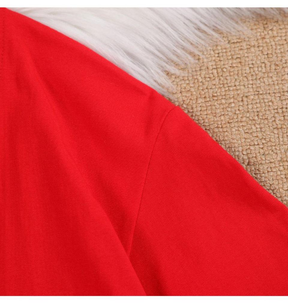 2026 Christmas Parent-Child T-Shirt - Santa & Reindeer Design for Families of 3-4, Pure Cotton, Short-Sleeve