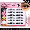 GROINNEYA DIY Eyelash Extension Kit Individual Lashes Cluster Mix Lash Clusters with Lash Bond and Seal and Lash Accessories