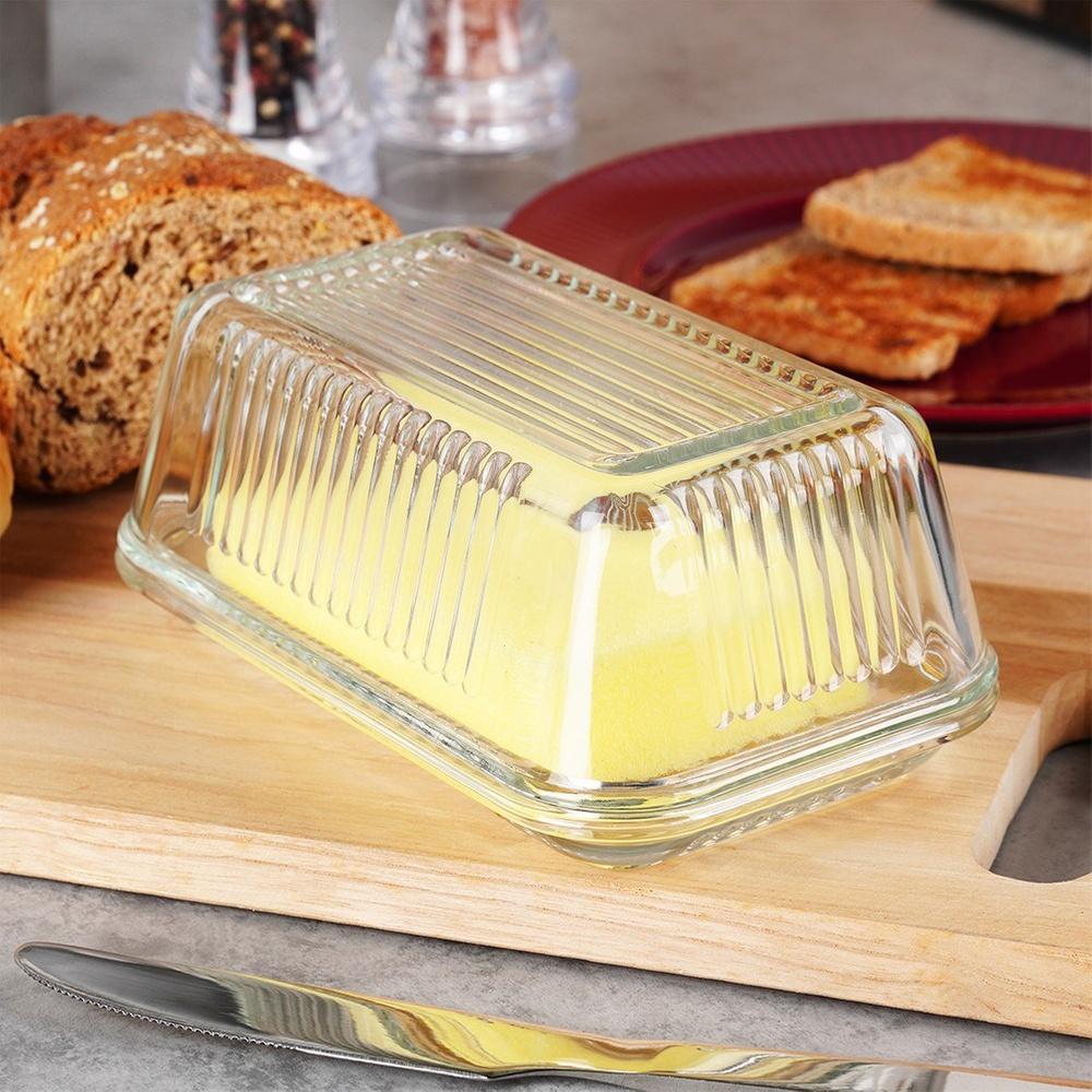 Glass butter dish