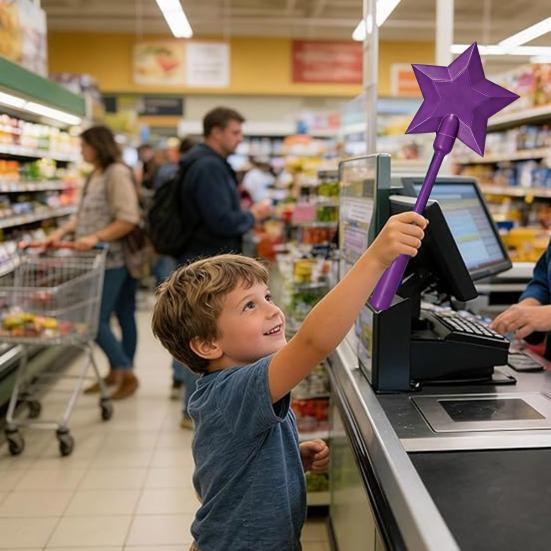 14-Inch 3D Printed Tap to Pay Star Wand Contactless Payment Universal NFC Credit Card Holder Plastic Star Shape Wand Toy