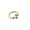 Vintage Gold Color Tulip Flower Crystal Adjustable Rings For Women Girl Fashion New Jewelry Gift Party Wholesale anillos