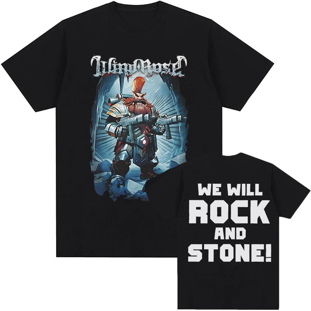 Wind Rose Band We Rock and Stone T Shirt Cotton Yk Unisexs Clothing Womens TShirt Tour Game Summer New Tee Fans Gifts