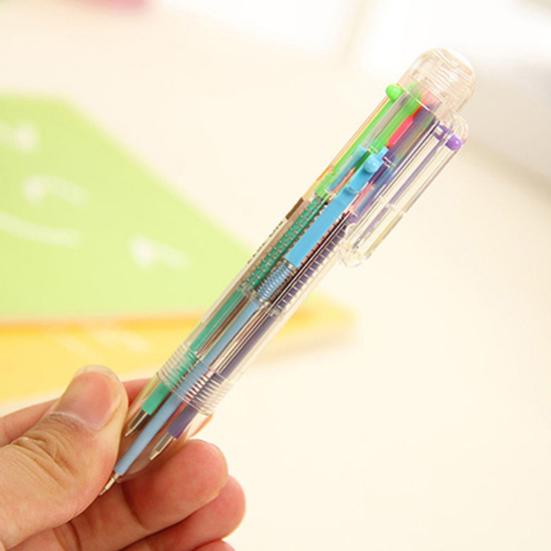 6 цветов 0,5 мм шариковая ручка с маслянистыми чернилами для офиса и школы, гладкая шариковая ручка для письма