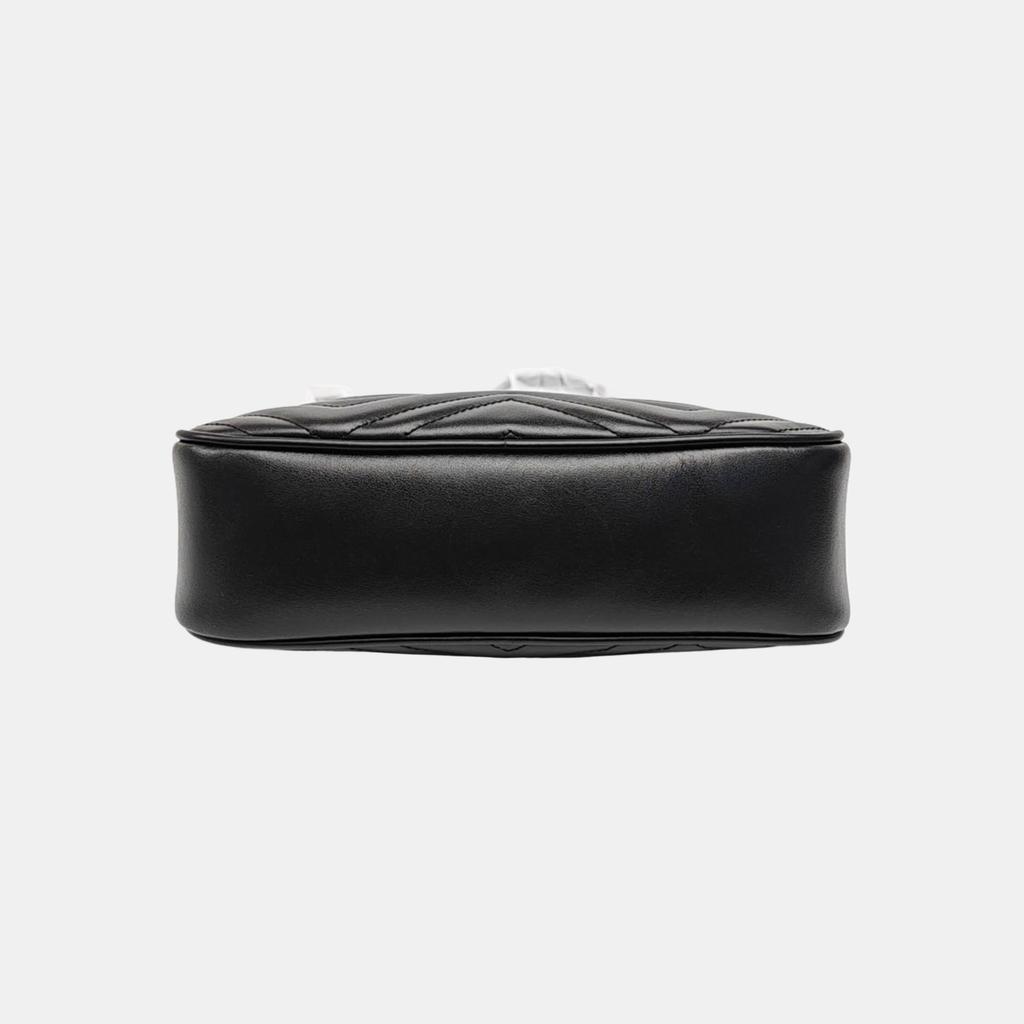 [Pre-Owned] Gucci GG Marmont Small Matelassé Shoulder Bag 'Black' - Excellent #Y6ZMAW
