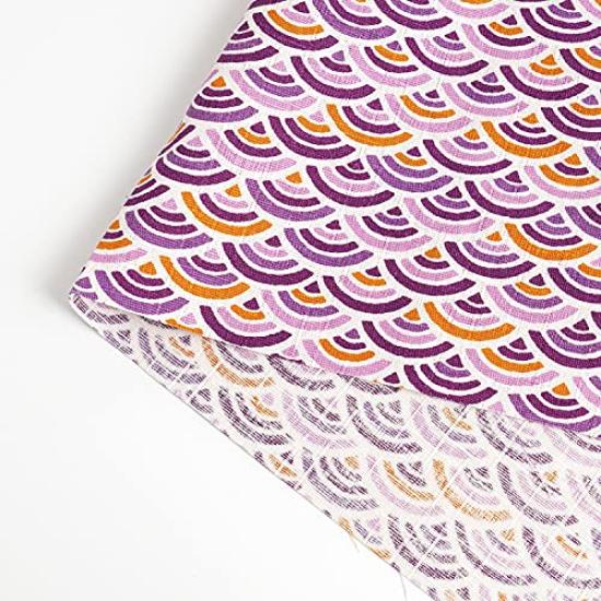 Raw 110cm x Japanese cut Japanese made in cut approximately 110cm x Wave navy young leaves wool, 50cm, pattern, Seigaiha, cloth, style, cotton, Japan,