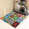 Absorbent Tableware Dish Drying Mats Boho Floral Desk Drain Pad Heat Resistant Counter Mat Non-slip Draining Placemat Kitchen