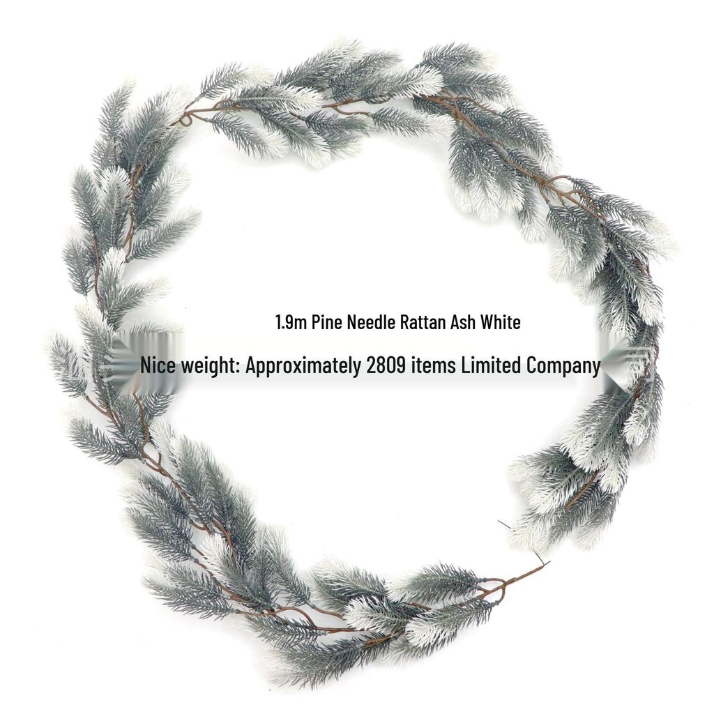 Christmas Pine Needle & Cypress Wreath with Vine Leaves Decoration